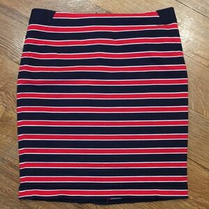 The Limited Striped Navy, Red and White Skirt size 10